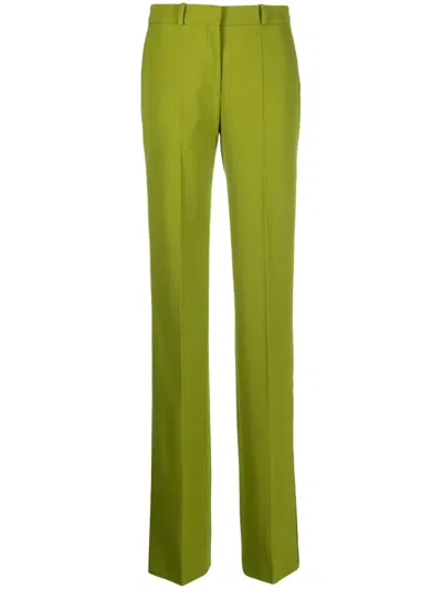 Del Core Pressed-crease Straight-leg Trousers In Verde