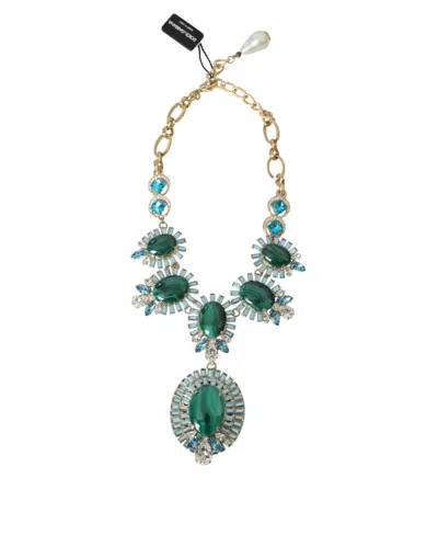 Dolce & Gabbana Gold Tonebrass Pietre Ovali Crystal Embellished Necklace