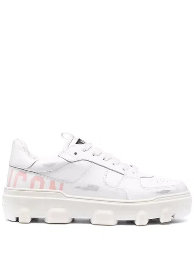 Dsquared2 Icon Leather Low-top Sneakers In White
