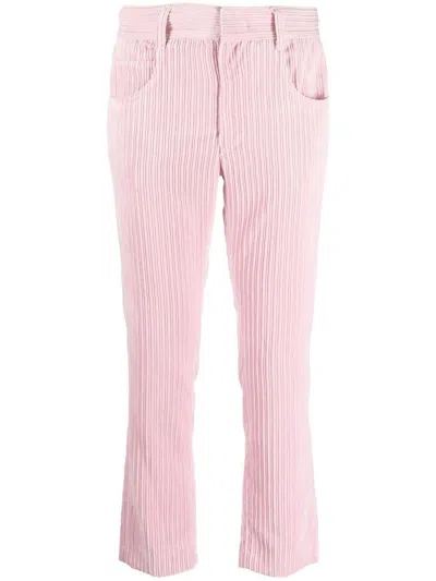 Isabel Marant Tilorsya Corduroy Straight Trousers In Pink