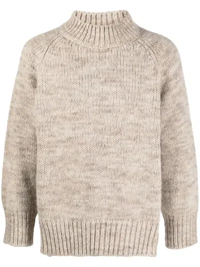 Maison Margiela Chunky-knit Jumper In Brown