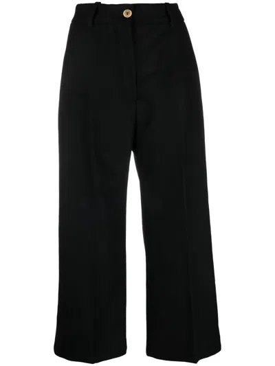 Patou Wide-leg Cropped Trousers In Black