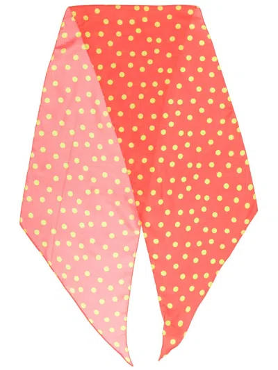 Paul Smith Polka Dot Printed Scarf In Pink