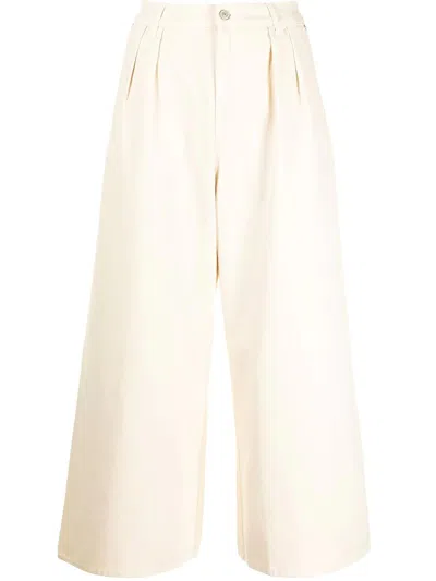 Paul Smith Wide-leg Cropped Jeans In Neutral