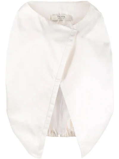 Prada Blouson Raso White In Multicolor