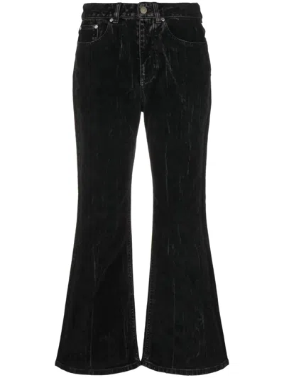 Stella Mccartney Flared Cropped Jeans In Black