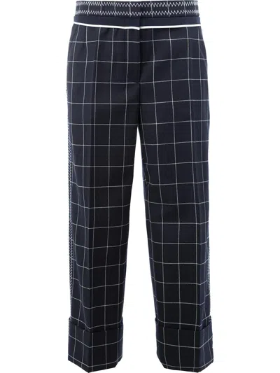 Thom Browne Checked Tailored Pants In Azul