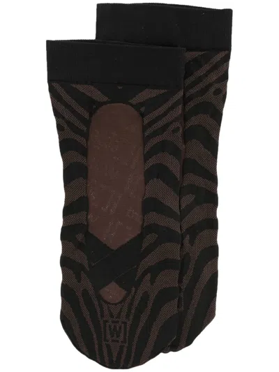 Wolford Xgcds Elegant Animalier Socks In Black