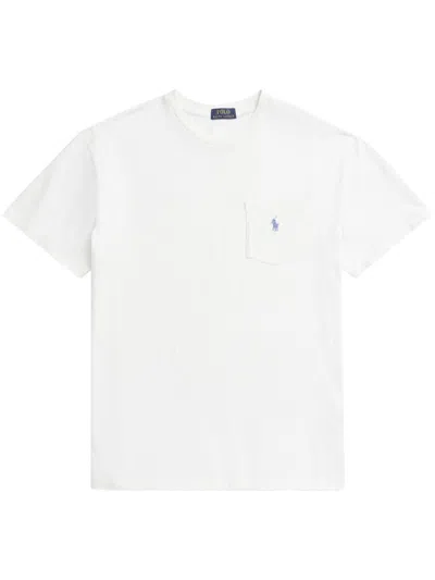 Polo Ralph Lauren Cotton T-shirt With Pocket And Embroidered Logo In White