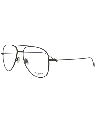 Saint Laurent Pilot Sl M54 Eyeglasses Eyeglass Frame Black Size 56 Metal