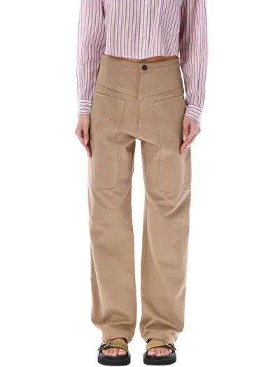 Isabel Marant Étoile High Waisted Cargo Trousers For Women In Sahara Beige
