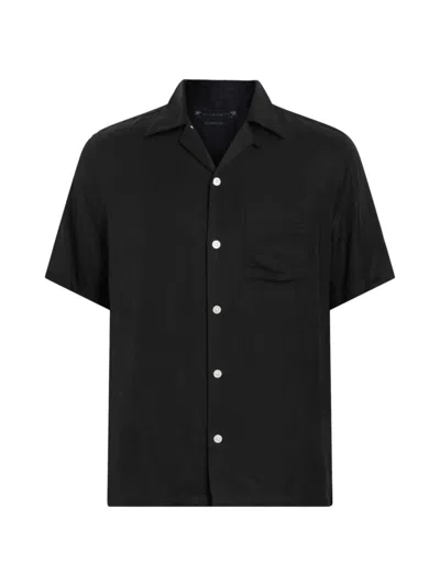 Allsaints Men's Sunsmirk Short-sleeve Shirt In Jet Black