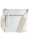 Gigi New York Kit Zip Pebble Leather Crossbody Bag In White