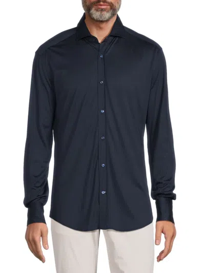 Brunello Cucinelli Cotton Jersey Shirt In Navy