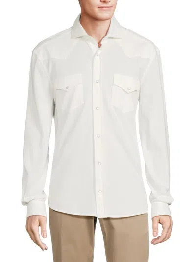 Brunello Cucinelli White Cotton Twill Shirt
