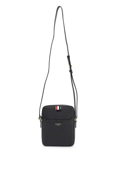 Thom Browne Pebble Grain Leather Vertical Camera Bag In Nero