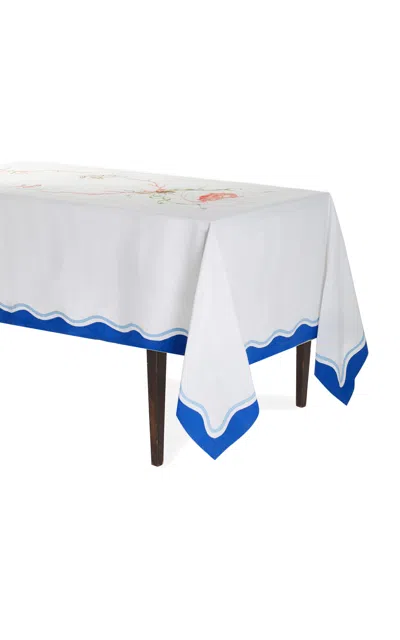 Taf Firenze Hand Embroidered And Appliqué Rectangle Tablecloth With 12 Napkins In Multi
