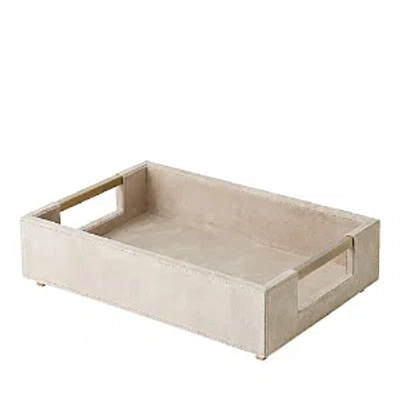 Global Views Posh Tray Parchment Suede Small