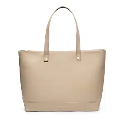 Modern Picnic The Grained Vegan Leather Tote In Light Beige