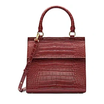 Modern Picnic Women's Large Luncher Embossed Faux Leather Shoulder Bag In Dark Red