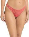 Hanro Lace Moments Thong In Porcelain