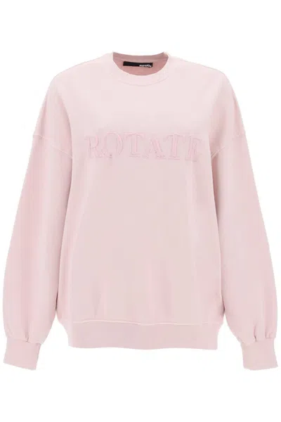 Rotate Birger Christensen Logo-embroidered Sweatshirt In Pink
