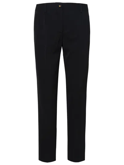 Dolce & Gabbana Virgin Wool-blend Slim-fit Trousers In Black