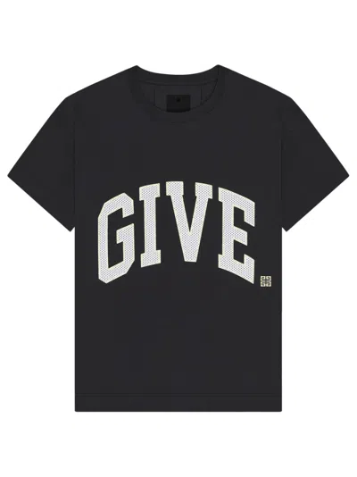 Givenchy T-shirt  College Dalla Vestibilità Boxy In Cotone In Black
