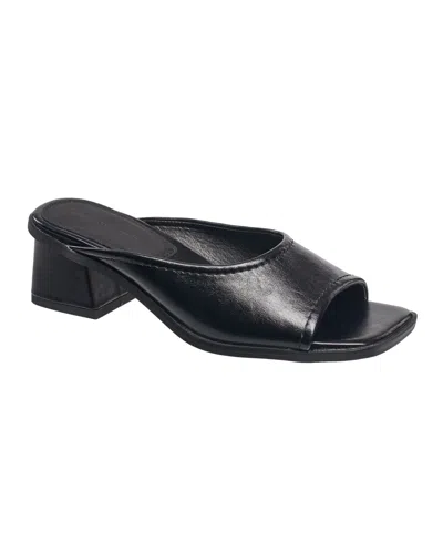 French Connection Women's Jemma Slip-on Mule Block Heel Sandals Women's Shoes In Black