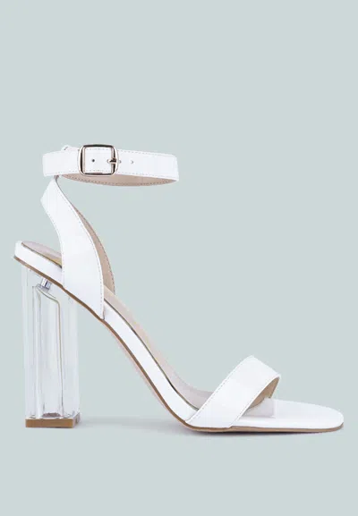 London Rag Poloma Chunky Clear High Heeled Sandals In White