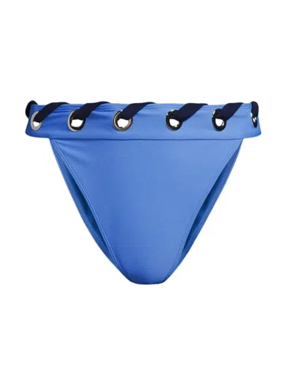 Ramy Brook Luvenia Bikini Bottom In Serene Blue Lacing