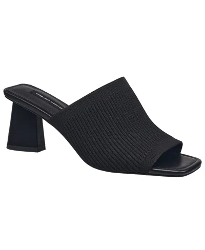 French Connection Women's Knit Styles Slip On Block Heel Sandal In Black