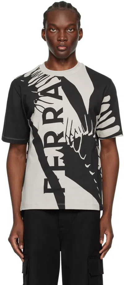 Ferragamo Graphic-print Cotton T-shirt In Grey