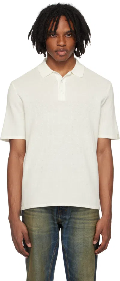 Rag & Bone Logo-embroidered Cotton Polo Shirt In White