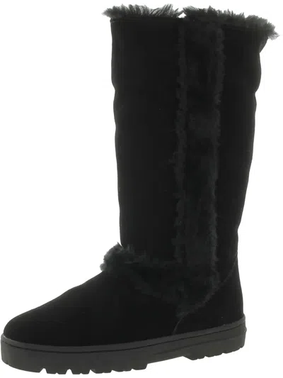 Style & Co Womens Suede Winter & Snow Boots In Black