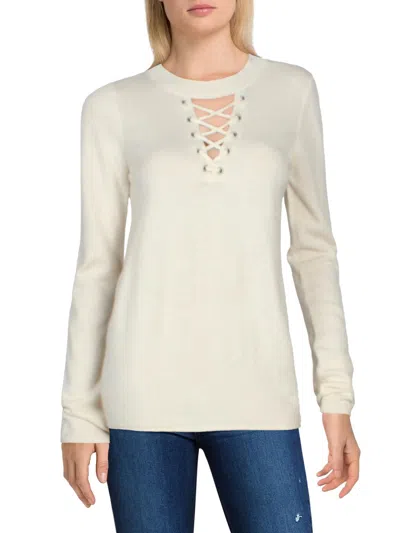 N:philanthropy Womens Wool Blend Lace-up Pullover Sweater In Multi