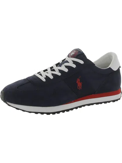 Polo Ralph Lauren Train 85 Mens Textile Manmade Casual And Fashion Sneakers In Blue