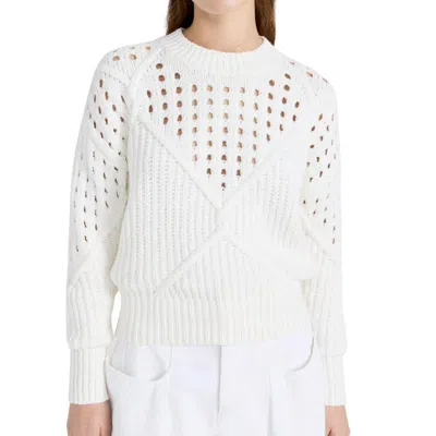 Iro Nives Cotton Engineered Stitch Sweater In White