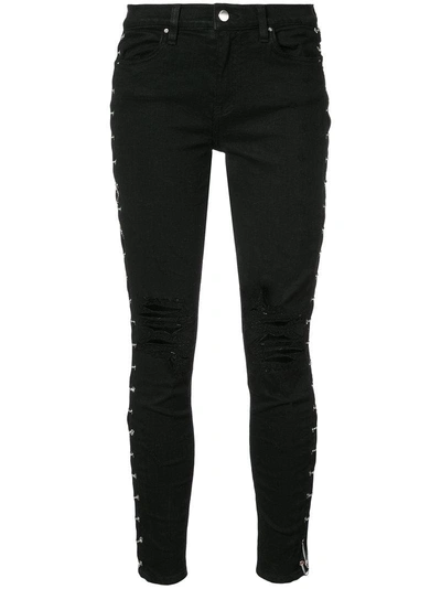 Amiri Mx1 Distressed Cotton Jeans In Black