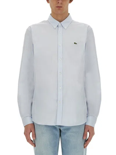 Lacoste Shirt With Logo In Baby Blue