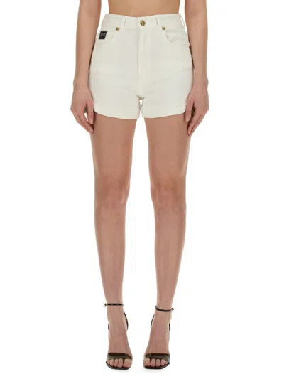 Versace Jeans Couture Denim Shorts In White