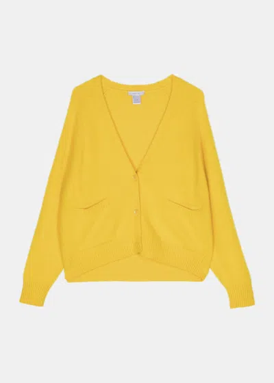 Avant Toi Fine-knit Cashmere Cardigan In Yellow