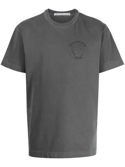Alexander Wang Grey Liberty T-shirt In Soft Obsidian