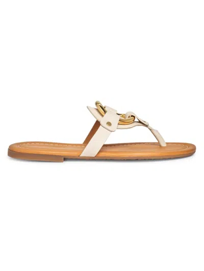See By Chloé See By Chloe Women's Hana Slip On Thong Flip Flop Sandals In Natural