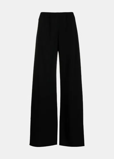 The Row Black High-waisted Wide-leg Trousers