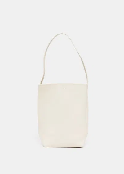 The Row N/s Park Small Textured-leather Tote In Ivory Pld
