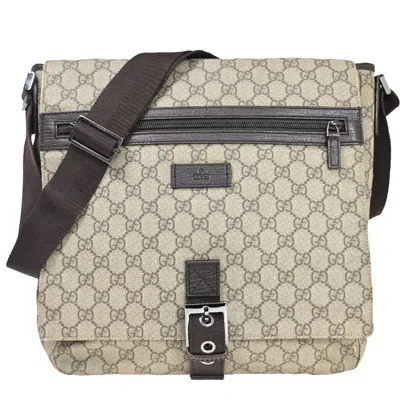 Gucci Gg Canvas Beige Canvas Shoulder Bag () In Grey