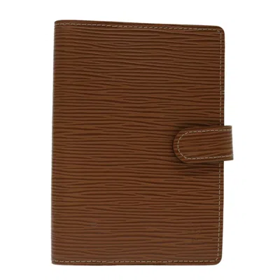 Pre-owned Louis Vuitton Agenda Cover Brown Leather Wallet  ()