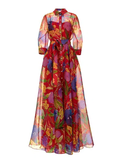 Carolina Herrera Floral Evening Dress In Multicolour