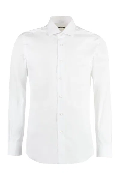 Barba Napoli Cotton Stretch Shirt In White